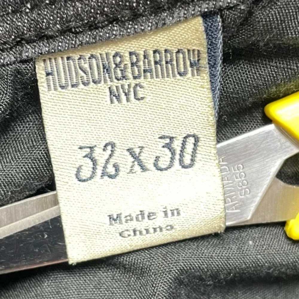 Hudson & Barrow NYC Mens Jeans 32x30 Black Stretch Embroidered Pockets